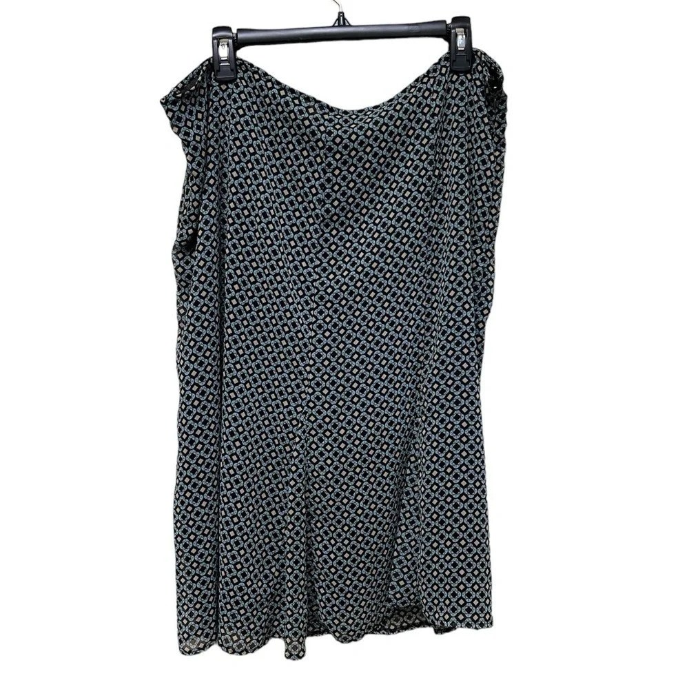 Blue and grey midi skirt
